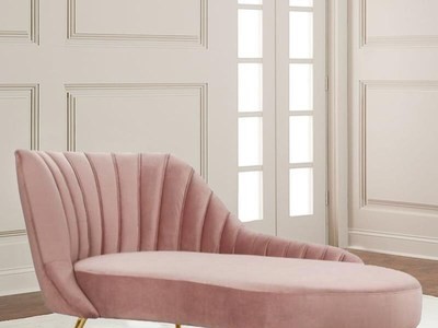北欧简约后现代布艺轻奢贵妃榻小户型样板房粉色样板房沙发椅定制