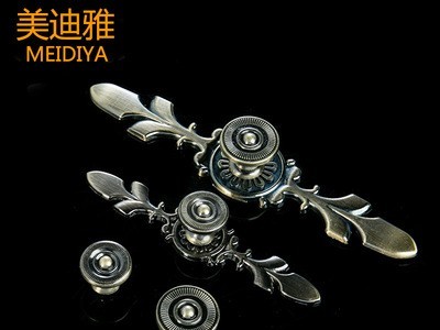 欧式金色抽屉柜门拉手中式青古铜衣柜橱柜门把手复古单孔柜子拉手图2