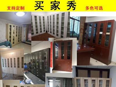 简约现代带门书柜书架组合小学生书橱带玻璃门儿童收纳储物文件柜图4