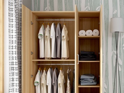 简易组装平开门式衣柜 整体板式组合儿童木质卧室家具家用衣橱