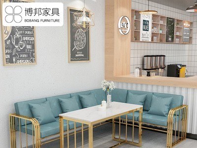 简约铁艺沙发工作室办公接待卡座接待室会客洽谈沙发创意休闲沙发图4
