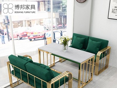 简约铁艺沙发工作室办公接待卡座接待室会客洽谈沙发创意休闲沙发图3