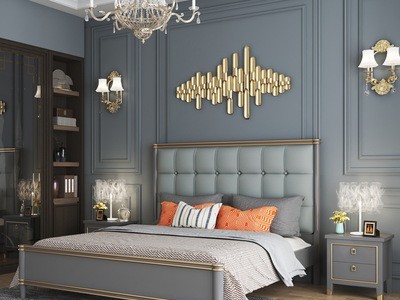 美式轻奢实木床现代意式皮床欧式软靠床主卧婚床双人床储物高箱床
