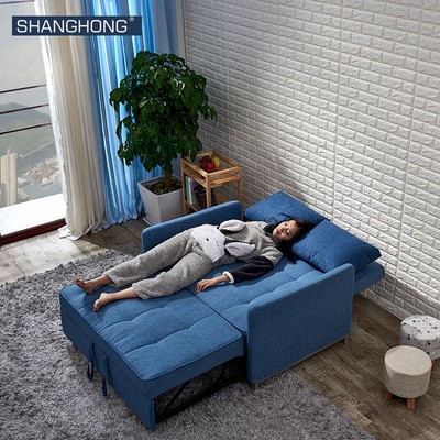 小户型多功能折叠沙发床 客厅简约1.5单人布艺可折叠双人两用沙发