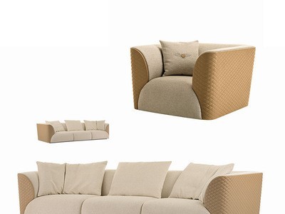 轻奢宾利1+2+3组合沙发样板房接待室沙发休闲布艺意式沙发