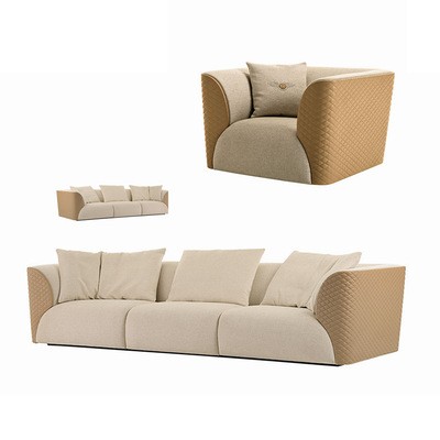 轻奢宾利1+2+3组合沙发样板房接待室沙发休闲布艺意式沙发