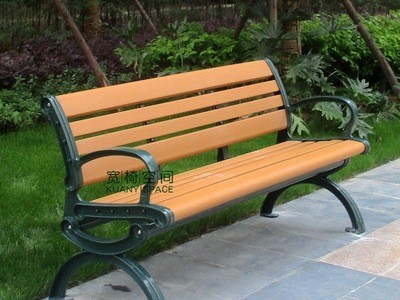 铸铝公园休闲椅塑木户外座椅靠背室外长椅园林景观坐凳公共排椅