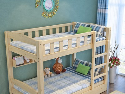 新款简易子母床上下铺实木床宿舍双层带护栏抽屉儿童床上下床批发