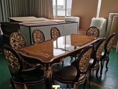 欧式餐桌椅组合现代简约ins新古典实木饭桌别墅家用家具工厂定制