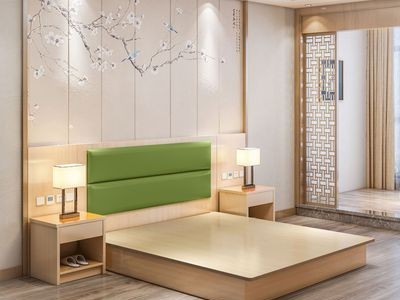 宾馆床酒店床民宿床标间全套快捷客房挂衣板商务酒店用衣柜床定制图4