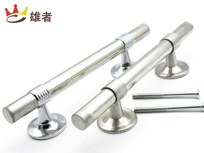 不锈钢加长拉手 厂家批发可调12-18MM孔距圆柱亮光木门铁门把手图3