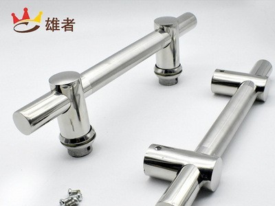 不锈钢可调拉手 玻璃门孔距可调双面对装拉手 木门铁门玻璃门把手图2