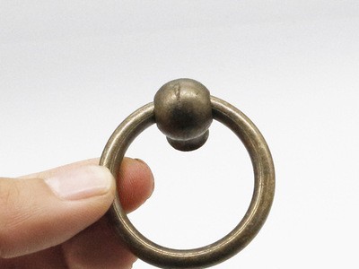43mm大 仿古铜 锌合金 圆环简单简易 拉手 首饰盒抽屉拉手后装图2