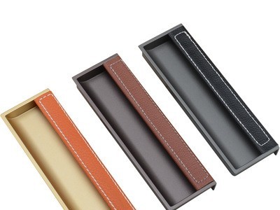 轻奢风北欧式简约金色嵌入式推拉门拉手橱柜衣柜门抽屉暗藏皮拉手图5