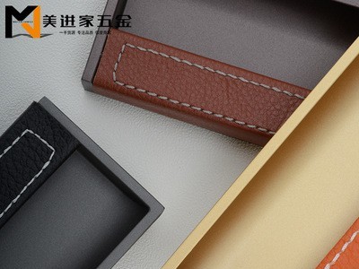 轻奢风北欧式简约金色嵌入式推拉门拉手橱柜衣柜门抽屉暗藏皮拉手图4