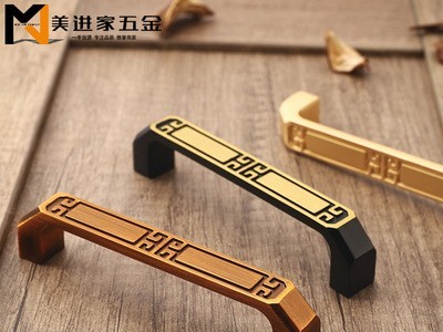 新中式柜门拉手高档轻奢金色橱柜衣柜门把手仿古铜色鞋柜抽屉拉手图3