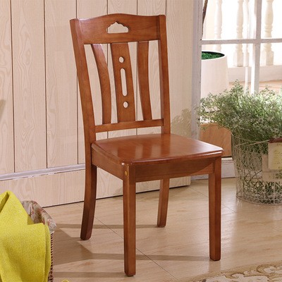 全实木餐椅靠背椅子家用白色简约现代中式原木凳子酒店饭店餐桌椅