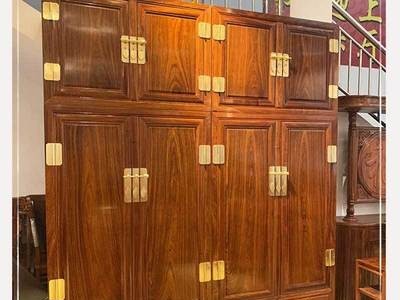 刺猬紫檀收纳柜家具 四门衣柜 新会红木古典顶箱柜 花梨木顶箱柜图2