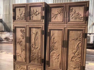 刺猬紫檀收纳柜家具 四门衣柜 新会红木古典顶箱柜 花梨木顶箱柜图5