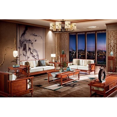 厂家批发新中式客厅家具刺猬紫檀全实木红木家具传承世代沙发组合