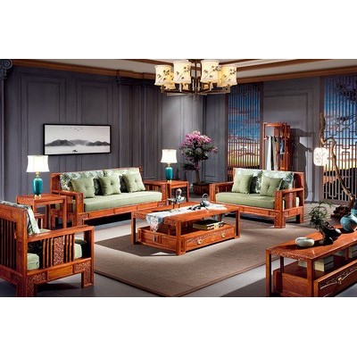 厂家批发新中式红木家具韵梨沙发组合别墅客厅刺猬紫檀实木沙发