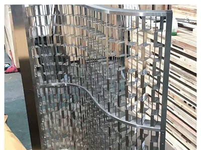 厂家定制中式钛金屏风不锈钢中式拉丝屏风隔断激光刻字不锈钢隔断图5