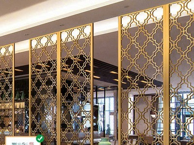承旺金属北欧家用卧室屏风隔断墙客厅入户玄关装饰不锈钢轻奢屏风图2