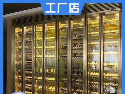 家用商用地下室酒窖玫瑰金黑钛金隔断智能恒温恒湿不锈钢金属酒柜图3