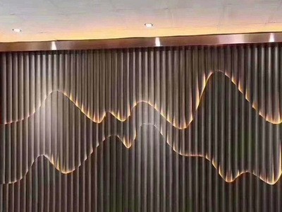 酒店售楼处园林工程 厂家定制不锈钢屏风隔断景观山水背景墙装饰图3