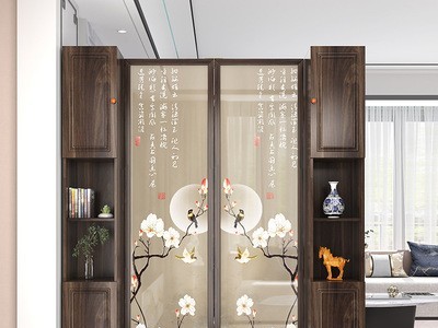 新中式客厅屏风隔断玄关柜子轻奢风入户进门间厅柜简约现代装饰柜图2