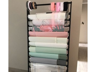 彩纸卷纸展示架 包装彩带包装纸货架定制 纸张布匹展架定制厂家图2
