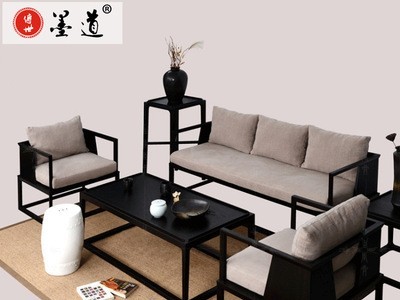 新中式沙发组合家具现代中式客厅样板房家具实木布艺沙发家具定制