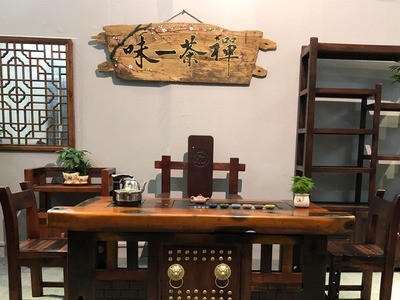 老船木茶桌椅组合新中式古典办公茶台客厅功夫茶几小型家具订 做图3