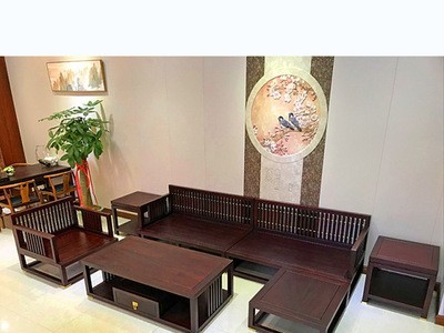 新中式实木沙发客厅胡桃木沙发小户型木质皮沙发组合轻奢简约家具