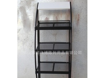 带背网式金属资料架 报刊书海报架杂志陈列架 铁艺网格架图2
