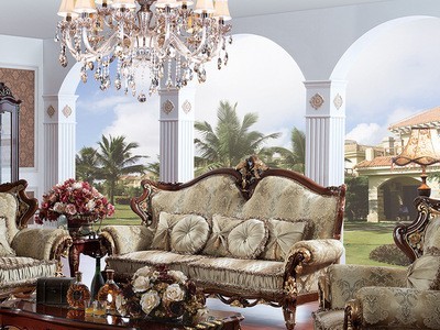 欧式高档布艺沙发123组合 实木双面雕花刺绣布料沙发现代别墅沙发