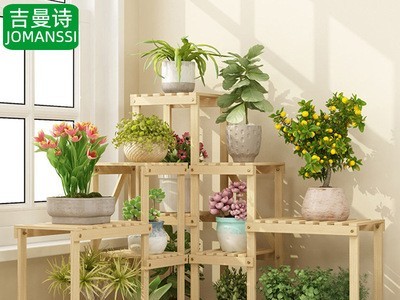 花架子花盆架客厅落地置物架创意组合实木现代简约阳台装饰植物架图2