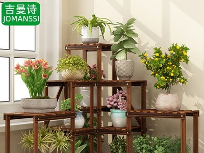花架子花盆架客厅落地置物架创意组合实木现代简约阳台装饰植物架