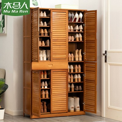 鞋柜家用门口木质玄关柜实木翻斗客厅简约现代组装鞋柜子更大容量