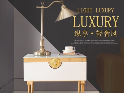 轻奢后现代电视柜茶几组合套装客厅家具高档港式金属不锈钢玄关柜图1