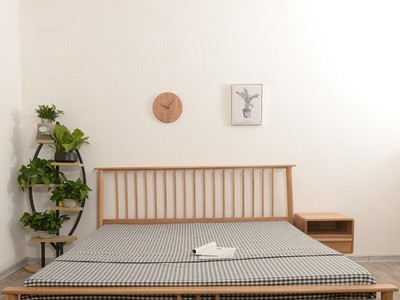 北欧主卧实木床1.5 1.8米原木日式双人木质简约温莎床家具可定制