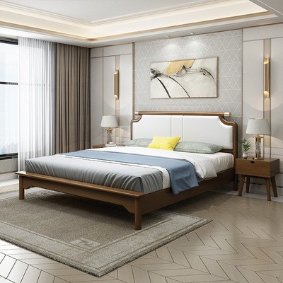 北欧床 现代简约实木床小户型主卧1.8米双人1.5米单人床ins风格