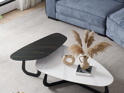 意式极简设计师创意异形茶几现代简约小户型客厅岩板茶桌组合