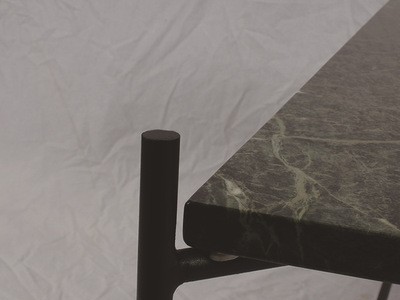 简约现代白色大理石茶几样板间设计师不锈钢金属方形咖啡桌售楼处图4