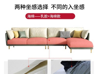 免洗科技布艺客厅沙发组合现代简约小户型乳胶三人羽绒布艺沙发图4