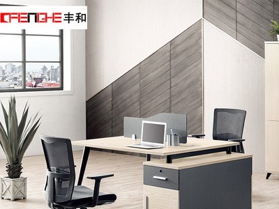 办公家具4/6人电脑桌双人位办公桌屏风卡位 简约职员办公桌椅组合图2