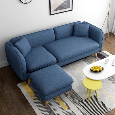 北欧布艺沙发小户型组合客厅现代简约单人双人三人位公寓布艺沙发