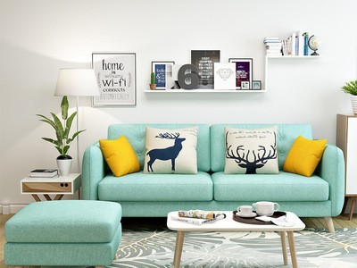 北欧风格布艺沙发小户型简约现代客厅单双人三人整装日式公寓批发