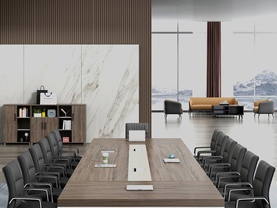 办公家具现代简约公司会议室接待洽谈会议桌职员培训办公桌椅组合图4