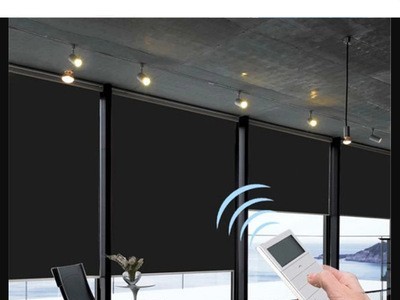 摇控wifi电动卷帘阳光面料卷帘 接电源电机锂电池电动窗帘成品图3